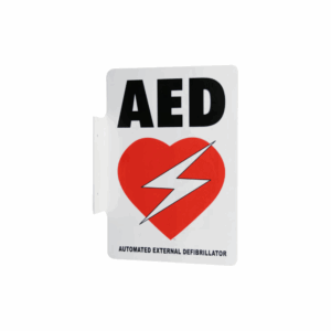 Two-way AED wall sign