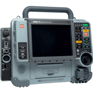 angle view of lifepak 15 defibrillator