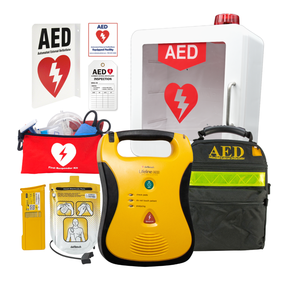 Complete AED Package Refurbished Defibtech Lifeline One Beat Medical